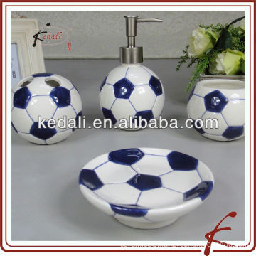 OEM blue ceramic football bath accessory